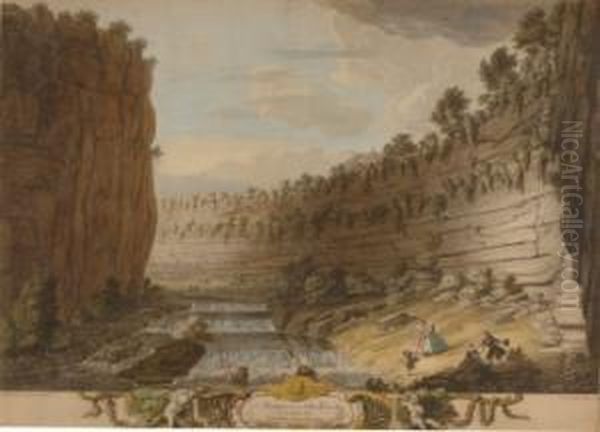 A Prospect Of The Chee-torr On The River Wie Two Miles Below Buxton Oil Painting by Thomas Smith of Derby