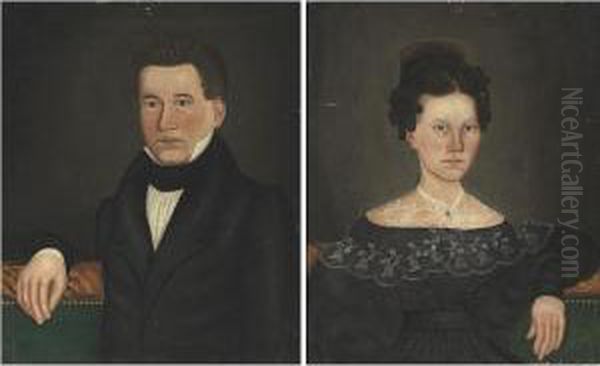 Thomas B. Stockin And Lydia Ann Chase Stockin Oil Painting by Royall Brewster Smith