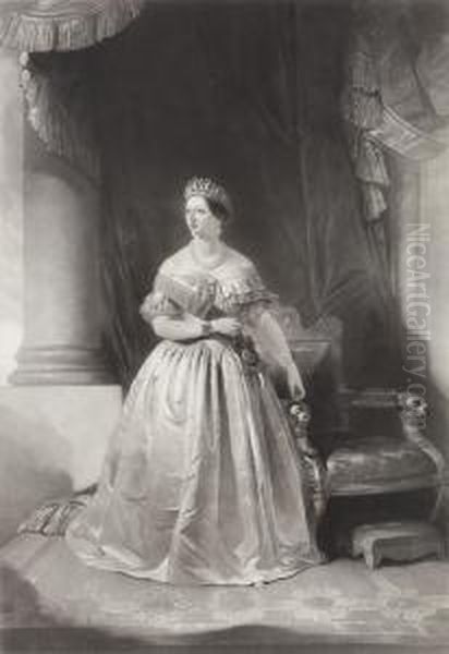 Full-length Portrait Of Queen Victoria Of Britain And Ireland Oil Painting by Stephen Catterson Smith