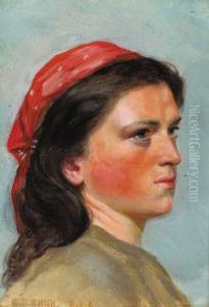 An Irish Colleen Oil Painting by Stephen Catterson Smith