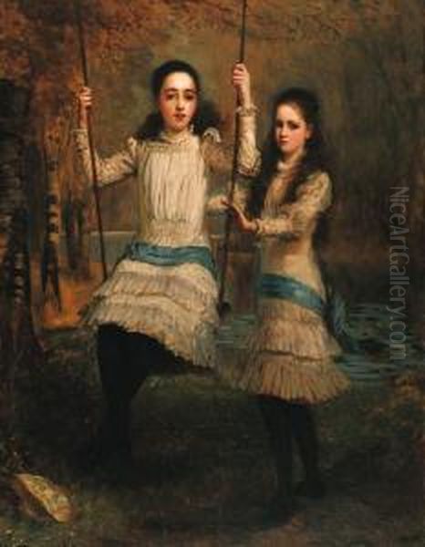 The Cameron Sisters Oil Painting by Stephen Catterson Smith