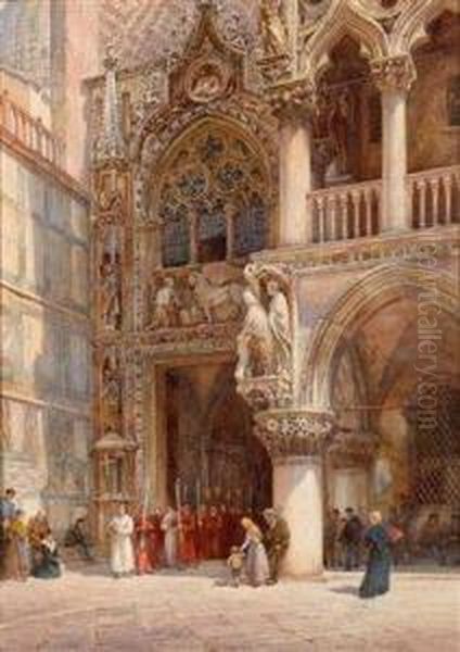 Porta Della Carta Oil Painting by William Harding Smith