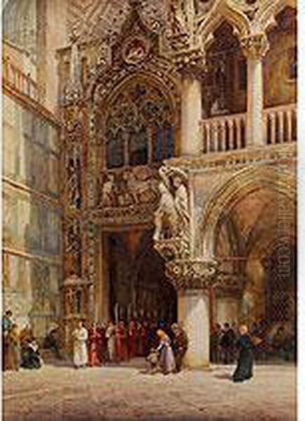 Der Dogenpalast Oil Painting by William Harding Smith