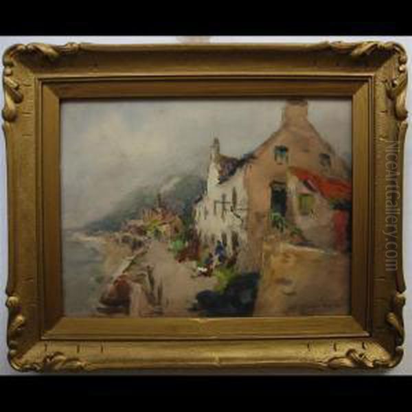 Fishing Village Oil Painting by William St. Thomas Smith