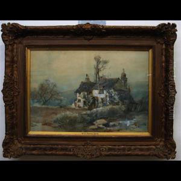 Two Old Homesteads Oil Painting by William St. Thomas Smith