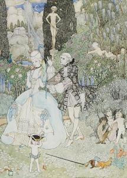 'cupid's Garden' Oil Painting by Dorothy Carleton Smyth