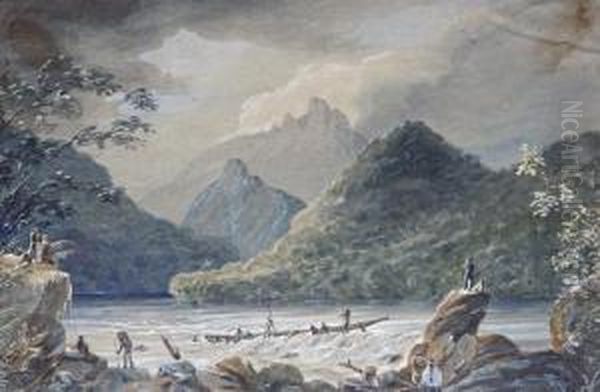 The Malpaso Del Estero, Chile Oil Painting by William Smyth