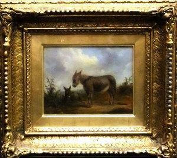 Two Donkeys Oil Painting by Edward Robert Smythe