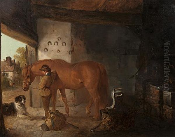 Waiting For The Blacksmith Oil Painting by Edward Robert Smythe