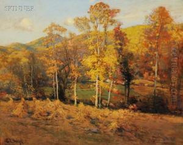 L. Smyth Autumn View Oil Painting by Eugene Leslie Smythe