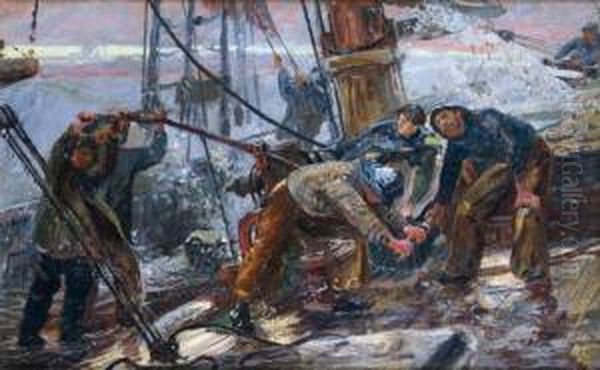 Manoeuvre Sur Le Pont Oil Painting by Lionel Percy Smyth