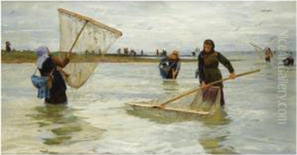 Shrimpers Oil Painting by Lionel Percy Smyth