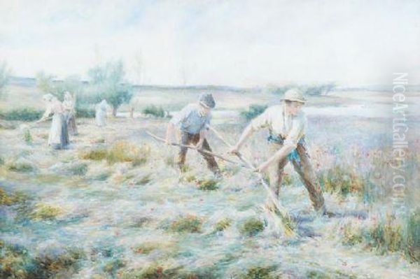 Harvesting Oil Painting by Lionel Percy Smyth