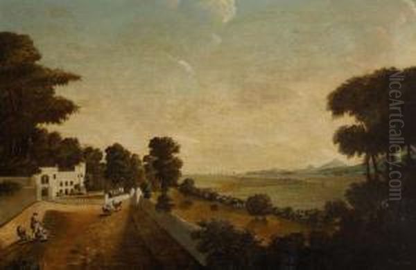 View Of Clontarf Castle Oil Painting by Thomas Snagg