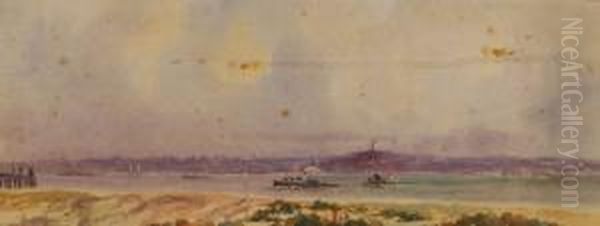 Isle Of Wight From Gosport Oil Painting by Martin Snape