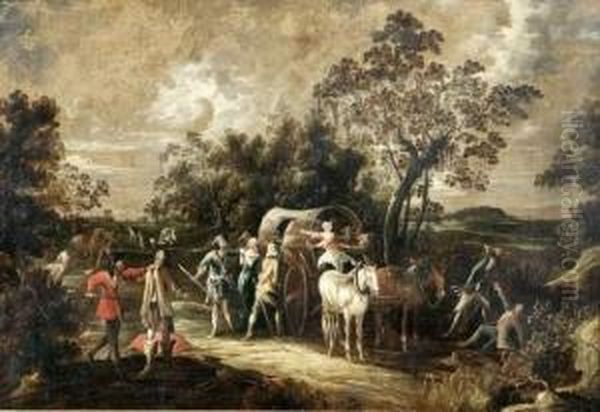 L'attaque Du Convoi Oil Painting by Pieter Snayers