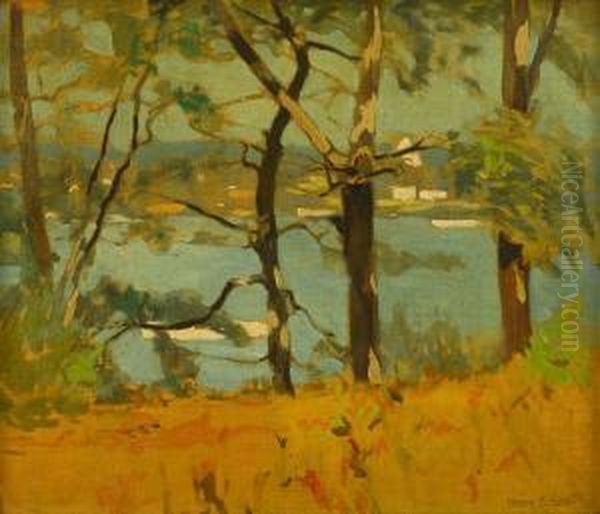 View Of Lambertville Across The Delaware Oil Painting by Henry Bayley Snell