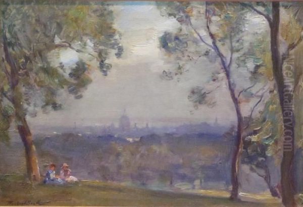 St. Paul's From Primrose Hill Oil Painting by James Herbert Snell