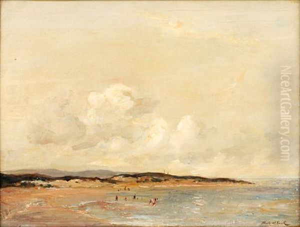 Calais Plage Oil Painting by James Herbert Snell