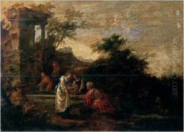 Rebecca And Eliezer At The Well Oil Painting by Jan Snellinck