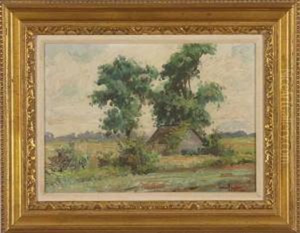 Landscape With Cottage Oil Painting by Clarence Snyder