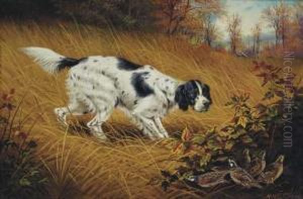 A Terrier On A Scent; Also A Painting By Another Hand Oil Painting by William Mckendree Snyder