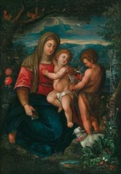 Madonna Con Bambino Gesu E San Giovannino Oil Painting by Pieter Snyers