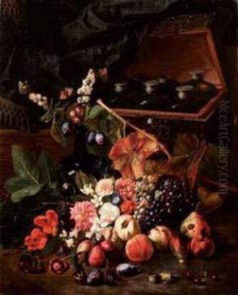 Natura Morta Di Fiori E Frutta Coninsetti Oil Painting by Pieter Snyers