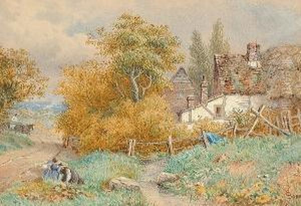 A Country Childhood Oil Painting by John Edward Soden