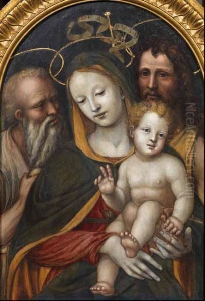 Madonna Col Bambino Fra I Santi Giovanni Battista E Girolamo Oil Painting by Sodoma