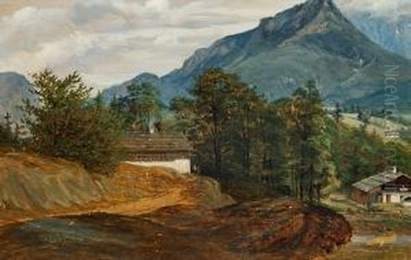 Landscape From Tyrol Oil Painting by Frederik Sodring