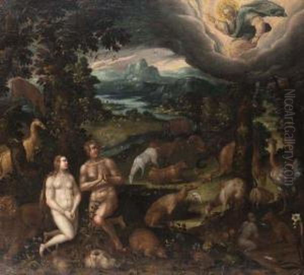 Adam Et Eve Chasses Du Paradis Oil Painting by Jan Soens