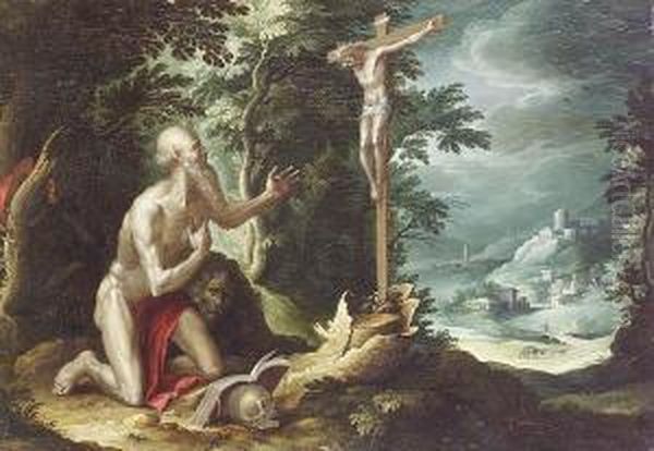 Saint Jerome In The Wilderness Oil Painting by Jan Soens