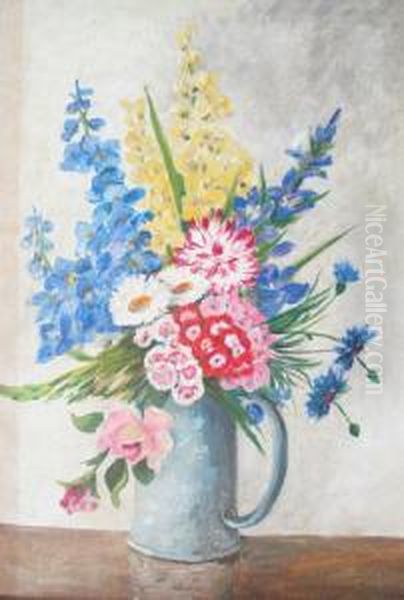 Jarra De Estano Con Flores Oil Painting by Sofia