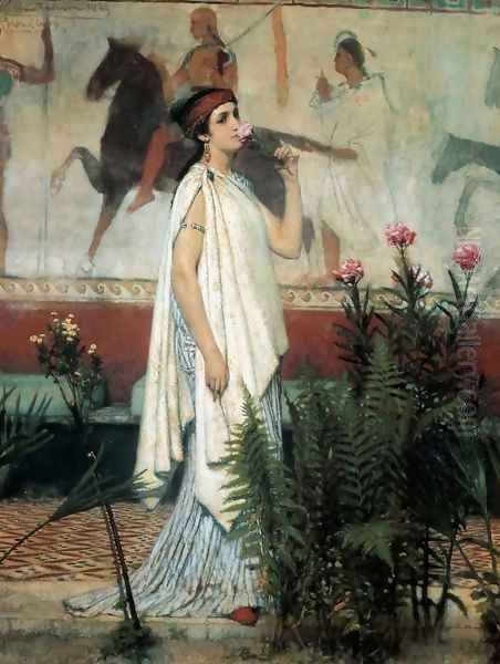 A Greek Woman Oil Painting by Sir Lawrence Alma-Tadema