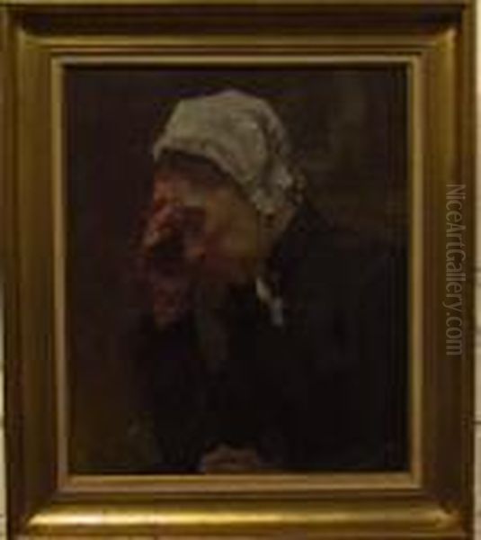 Description:oud Vrouwke Oil Painting by Albert Sohie