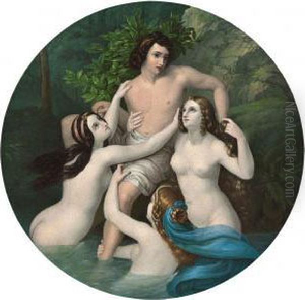 Raub Des Hylas Oil Painting by Carl Ferdinand Sohn