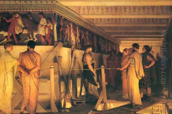 Phidias Showing the Frieze of the Parthenon to his Friends Oil Painting by Sir Lawrence Alma-Tadema