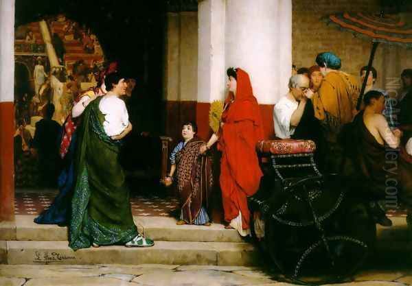 Entrance to a Roman Theatre Oil Painting by Sir Lawrence Alma-Tadema