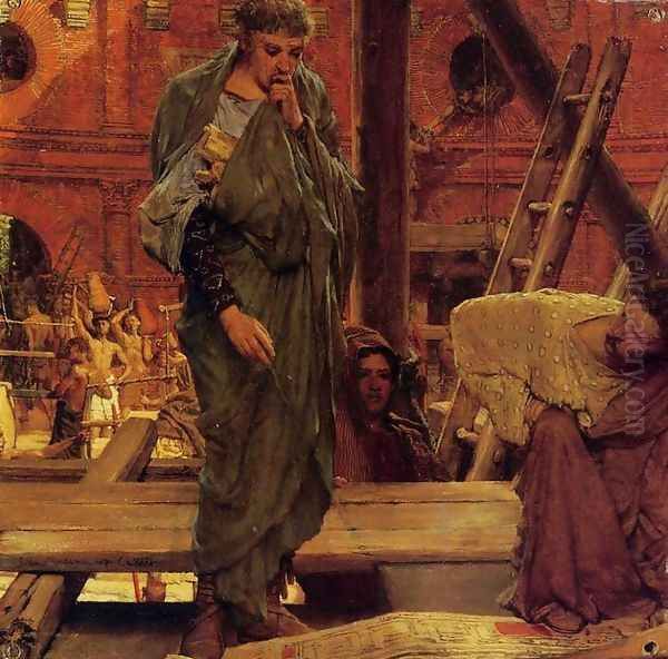 Architecture in Ancient Rome Oil Painting by Sir Lawrence Alma-Tadema