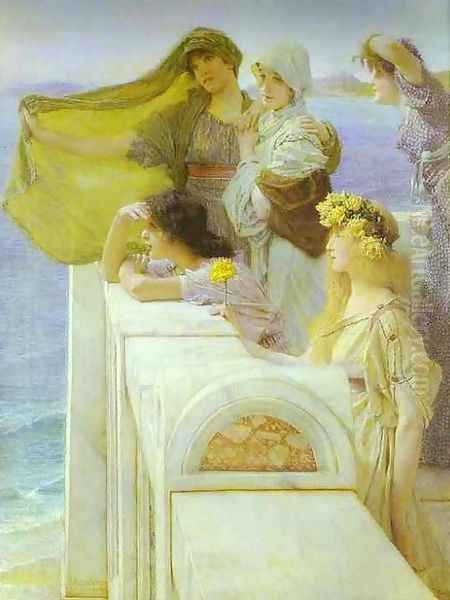 At Aphrodite's Cradle Oil Painting by Sir Lawrence Alma-Tadema