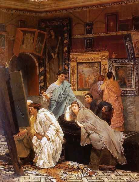 A Collection of Pictures at the Time of Augustus Oil Painting by Sir Lawrence Alma-Tadema