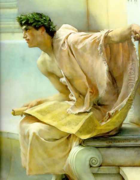 A Reading From Homer Detail Oil Painting by Sir Lawrence Alma-Tadema