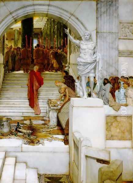 After the Audience Oil Painting by Sir Lawrence Alma-Tadema