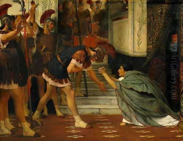 Claudius Summoned Oil Painting by Sir Lawrence Alma-Tadema