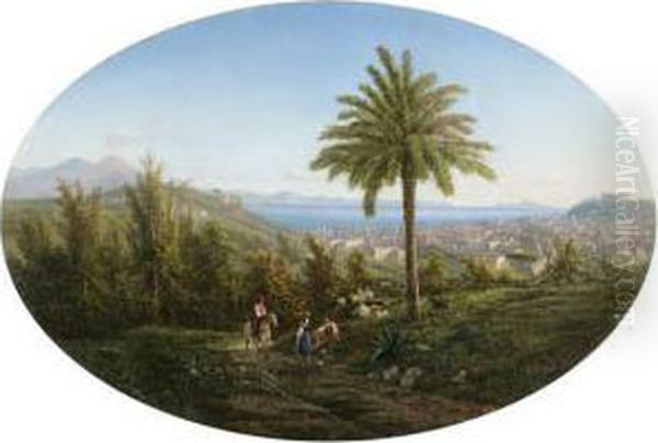 View Of Naples Oil Painting by Achille Solari