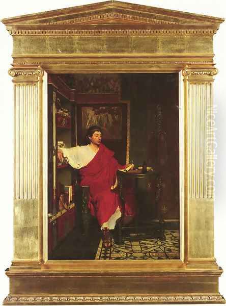 A Roman Scribe Writing Dispatches Oil Painting by Sir Lawrence Alma-Tadema