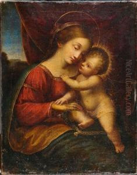 Madonna And Child. Oil Painting by Andrea Solario