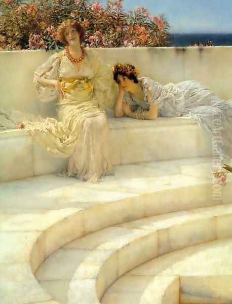 Under The Roof Of Blue Ionian Weather Detail Oil Painting by Sir Lawrence Alma-Tadema