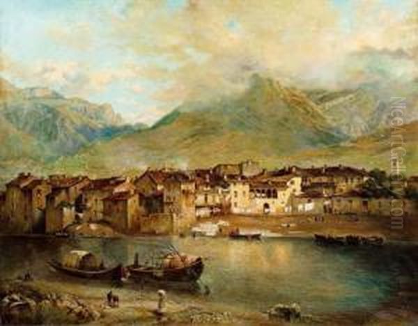 Pescarenico Oil Painting by Arnoldo Soldini